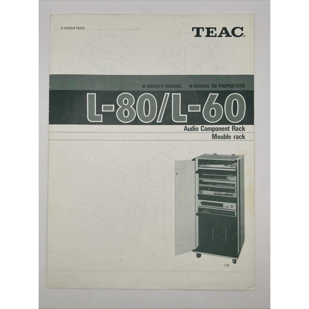TEAC L‑80 L‑60 Owner's Manual OEM Vintage Audio Component Rack Guide